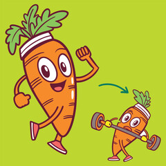Cartoon Carrot Character.  funny cartoon carrot, mascot vector art 