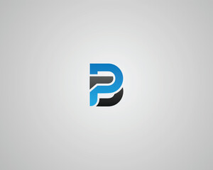 Letter PD or DP minimalist logo design concept vector template.
