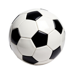 A classic black and white soccer ball with a glossy finish.