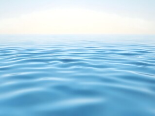 Obraz premium Serene expanse of water with gentle ripples, a tranquil blue horizon