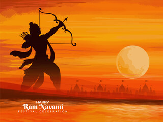 Beautiful Happy Ram Navami Indian festival landscape background