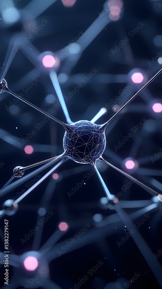 Poster ai-driven neural abstraction with complex data-inspired forms, flowing digital energy, deep-learning