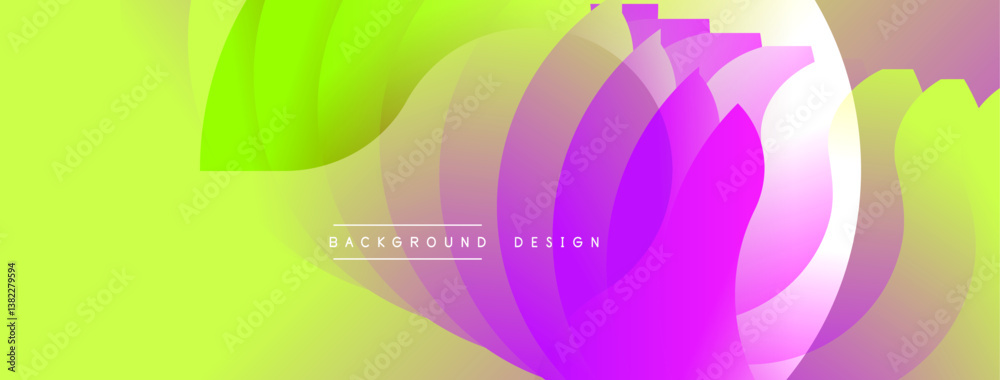 Poster bright abstract design. smooth gradients, flowing shapes create dynamic composition. vivid colors, m