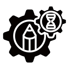 Management, Hybrid Work Glyph Design Vector Concept