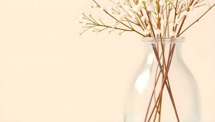 Obraz premium glass vase filled with white flowers on top of a table