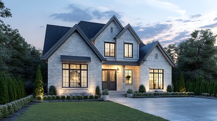 Close Up Perspective of a Modern Home with Realistic Features