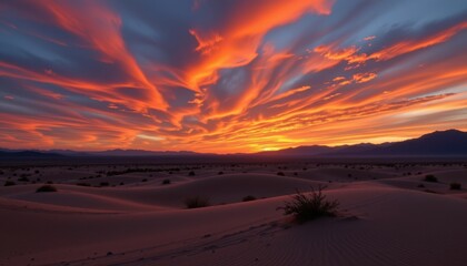 Obraz premium A mesmerizing desert sunset with layers of colors bleeding into one another, creating a dreamy effect.