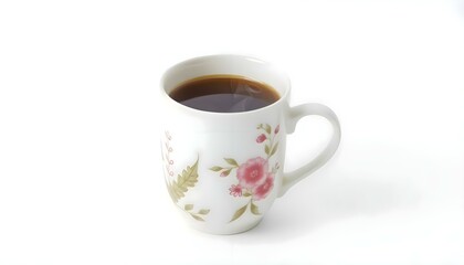Fototapeta premium cup of coffee with a flower design on it