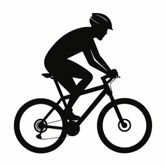 Obraz premium silhouette of a cyclist on a bicycle
