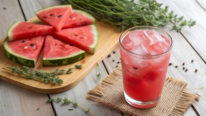 fresh fruit juice with watermelon