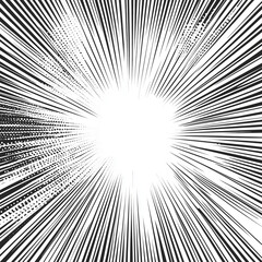 Comics rays background with halftones. Vector summer backdrop illustrations stock illustration