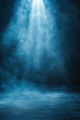 Dark Blue Textured Background With Dramatic Spotlight