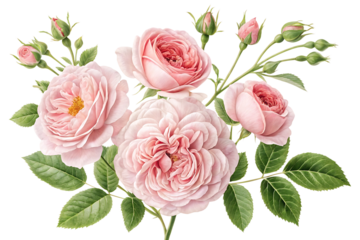 Pink roses bouquet illustration