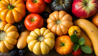 bunch of different types of fruits and vegetables