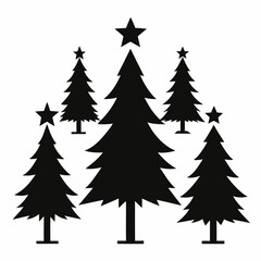 set of christmas trees