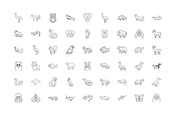 animals vector icon set, web design elements