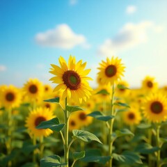 sunny sunflower field