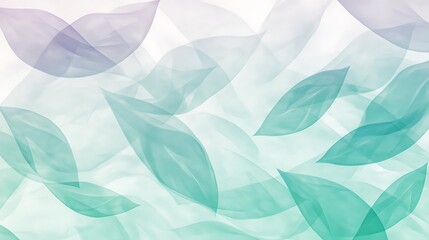 Abstract Pastel Green and Purple Leaf Design