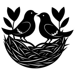 two birds on a branch