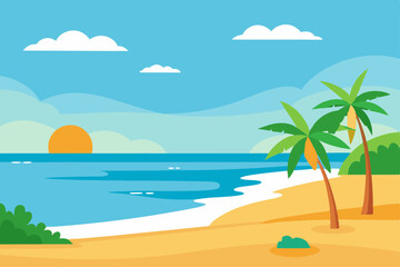 Obraz premium tropical beach with palms