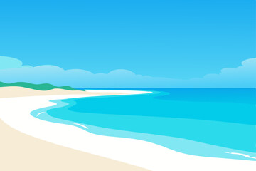 tropical beach with blue sky