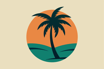 Obraz premium vector illustration of a tropical beach