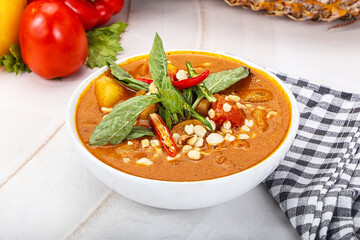 Asian spicy and sour vegetarian soup