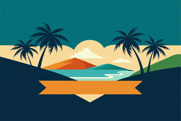 Obraz premium tropical beach vector illustration