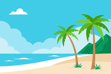 Obraz premium tropical beach with palm trees