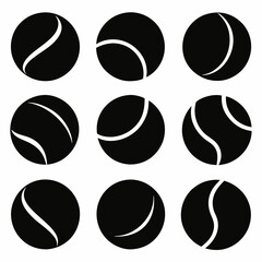 black and white icons set