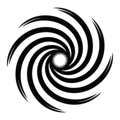 Galactic Spiral Mandala design, Silhouette, Vector, Icon, Logo, White Background.