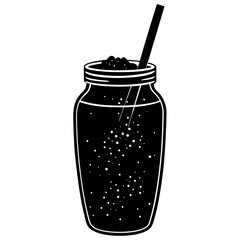 vector illustration of a glass jar