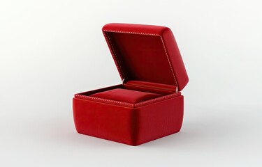 Red velvet jewelry box open