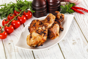 Hot and tasty chicken drumstick barbecue