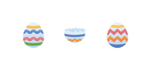 Flat easter element collection