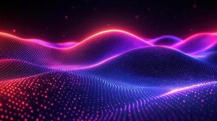 Obraz premium Abstract Digital Landscape Glow