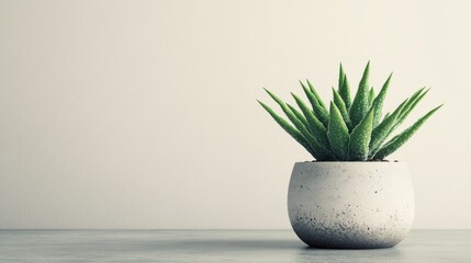Serene Minimalist Succulent in a Concrete Pot