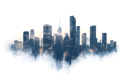 Fototapeta premium dense city skyline, Generative AI