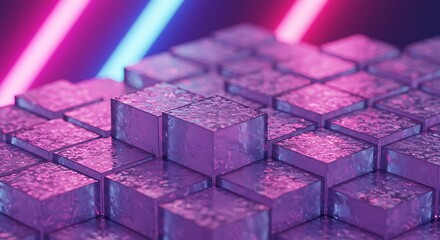 Neon Crystal Lattice AI Generated