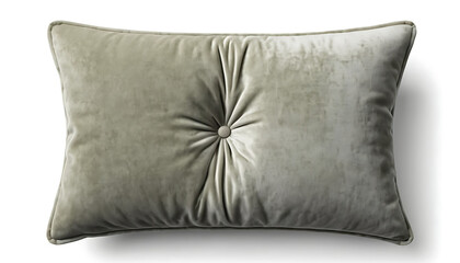 Elegant Rectangle Pillow with Button Detail in a Soft Gray Shade