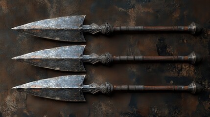 greek spear in multiple angles.