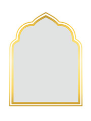 Golden Islamic Label Frame, Blank Banner with Gold Border 