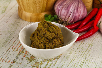 Yellow Thai spicy curry paste