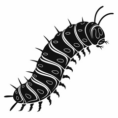 caterpillar sihouette black vector