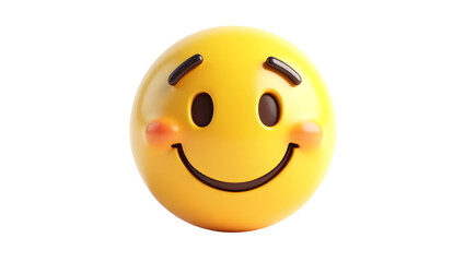 Smiling Face Emoji with Rosy Cheeks isolated on Transparent Background