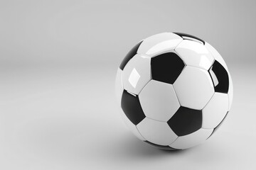 Obraz premium Classic Black-and-White Soccer Ball on Light Gray Background