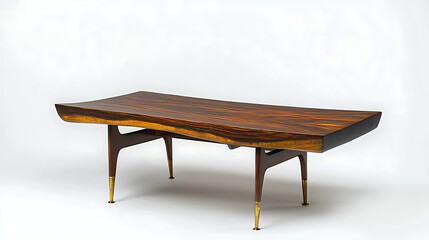 A wooden table with a brown top and legs