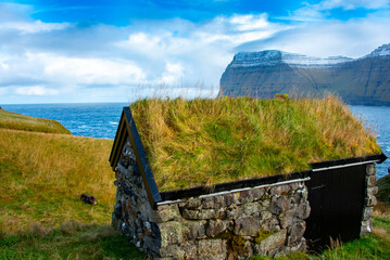 Turf House in Faroe Islands