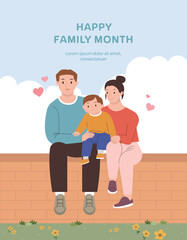 가정의달 가족 캐릭터 벡터 일러스트