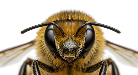 Close Up Macro Portrait of a Honey Bee